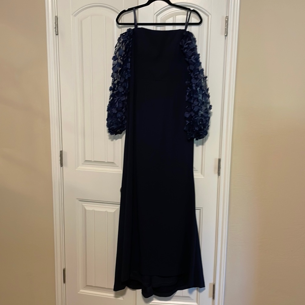 Eliza J Navy Blue floor length gown